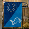 Indianapolis Colts vs Detroit Lions House Divided Flag, NFL House Divided Flag