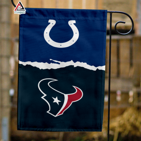 Colts vs Texans House Divided Flag, NFL House Divided Flag