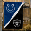 Indianapolis Colts vs Las Vegas Raiders House Divided Flag, NFL House Divided Flag