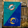 Miami Dolphins vs Los Angeles Rams House Divided Flag, NFL House Divided Flag