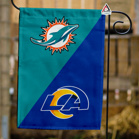 Dolphins vs Rams House Divided Flag, NFL House Divided Flag