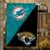 Miami Dolphins vs Jacksonville Jaguars House Divided Flag, NFL House Divided Flag