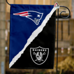 Patriots vs Raiders House Divided Flag, NFL House Divided Flag