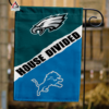 Philadelphia Eagles vs Detroit Lions House Divided Flag, NFL House Divided Flag