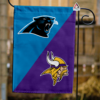 Carolina Panthers vs Minnesota Vikings House Divided Flag, NFL House Divided Flag