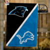 Carolina Panthers vs Detroit Lions House Divided Flag, NFL House Divided Flag
