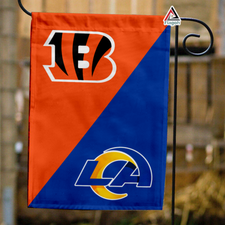 Bengals vs Rams House Divided Flag, NFL House Divided Flag