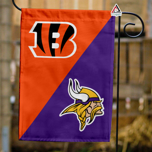 Bengals vs Vikings House Divided Flag, NFL House Divided Flag