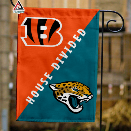 Bengals vs Jaguars House Divided Flag, NFL House Divided Flag