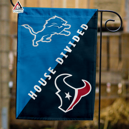 Lions vs Texans House Divided Flag, NFL House Divided Flag