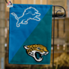 Detroit Lions vs Jacksonville Jaguars House Divided Flag, NFL House Divided Flag