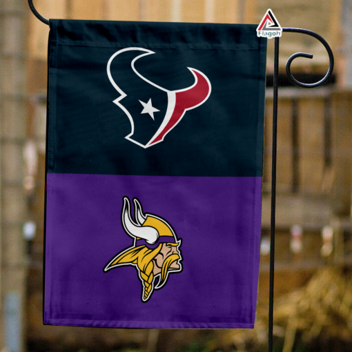 Texans vs Vikings House Divided Flag, NFL House Divided Flag