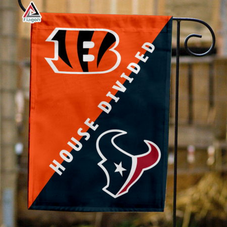 Bengals vs Texans House Divided Flag, NFL House Divided Flag