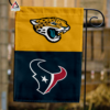 Jacksonville Jaguars vs Houston Texans House Divided Flag, NFL House Divided Flag