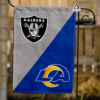 Las Vegas Raiders vs Los Angeles Rams House Divided Flag, NFL House Divided Flag