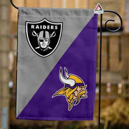 Raiders vs Vikings House Divided Flag, NFL House Divided Flag