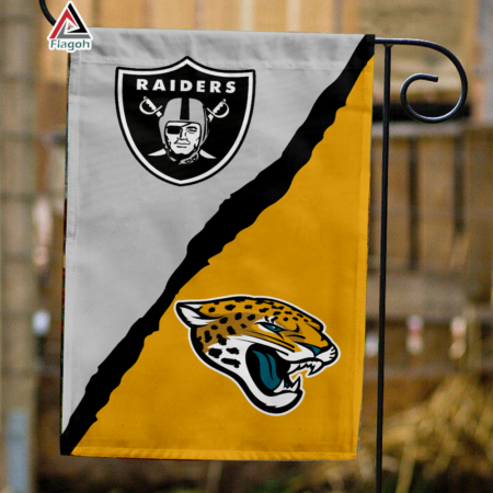 Raiders vs Jaguars House Divided Flag, NFL House Divided Flag