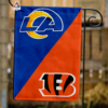 Los Angeles Rams vs Cincinnati Bengals House Divided Flag, NFL House Divided Flag