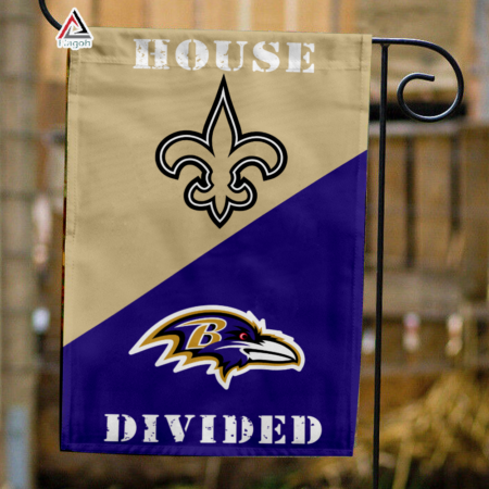 Saints vs Ravens House Divided Flag, NFL House Divided Flag