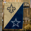 New Orleans Saints vs Dallas Cowboys House Divided Flag, NFL House Divided Flag