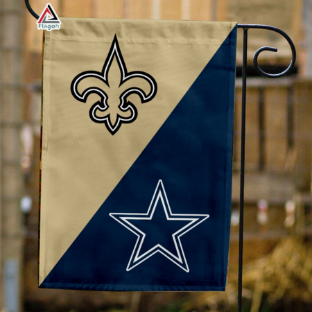 Saints vs Cowboys House Divided Flag, NFL House Divided Flag
