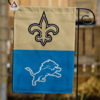 New Orleans Saints vs Detroit Lions House Divided Flag, NFL House Divided Flag