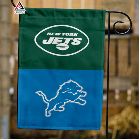 Jets vs Lions House Divided Flag, NFL House Divided Flag