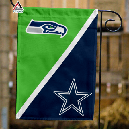 Seahawks vs Cowboys House Divided Flag, NFL House Divided Flag