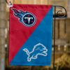 Tennessee Titans vs Detroit Lions House Divided Flag, NFL House Divided Flag