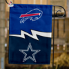 Buffalo Bills vs Dallas Cowboys House Divided Flag, NFL House Divided Flag