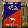 Baltimore Ravens vs Denver Broncos House Divided Flag