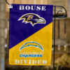 Baltimore Ravens vs Los Angeles Chargers House Divided Flag, NFL House Divided Flag