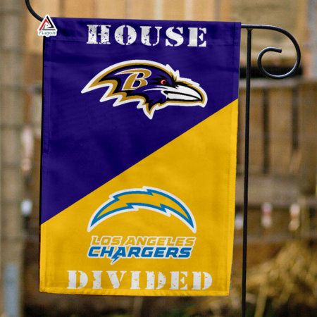 Ravens vs Chargers House Divided Flag, NFL House Divided Flag