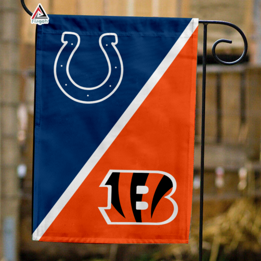 Colts vs Bengals House Divided Flag, NFL House Divided Flag