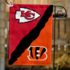 Kansas City Chiefs vs Cincinnati Bengals House Divided Flag, NFL House Divided Flag