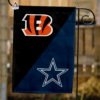 Cincinnati Bengals vs Dallas Cowboys House Divided Flag, NFL House Divided Flag