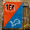 Cincinnati Bengals vs Detroit Lions House Divided Flag, NFL House Divided Flag