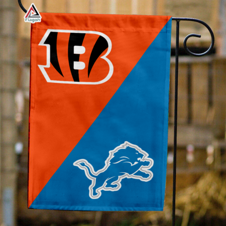 Bengals vs Lions House Divided Flag, NFL House Divided Flag