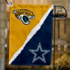 Jacksonville Jaguars vs Dallas Cowboys House Divided Flag, NFL House Divided Flag