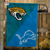 Jacksonville Jaguars vs Detroit Lions House Divided Flag, NFL House Divided Flag