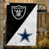 Las Vegas Raiders vs Dallas Cowboys House Divided Flag, NFL House Divided Flag