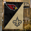 Arizona Cardinals vs New Orleans Saints House Divided Flag, NFL House Divided Flag