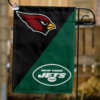 Arizona Cardinals vs New York Jets House Divided Flag, NFL House Divided Flag