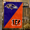 Baltimore Ravens vs Cincinnati Bengals House Divided Flag, NFL House Divided Flag