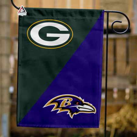 Packers vs Ravens House Divided Flag, NFL House Divided Flag