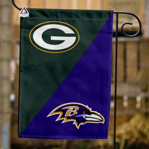 Packers vs Ravens House Divided Flag, NFL House Divided Flag