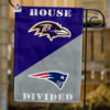 Baltimore Ravens vs New England Patriots House Divided Flag, NFL House Divided Flag
