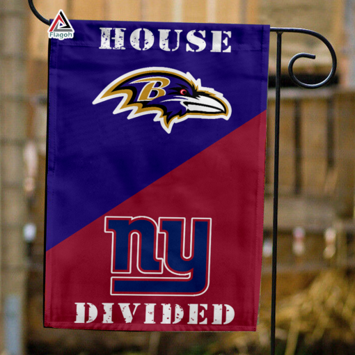Ravens vs Giants House Divided Flag, NFL House Divided Flag