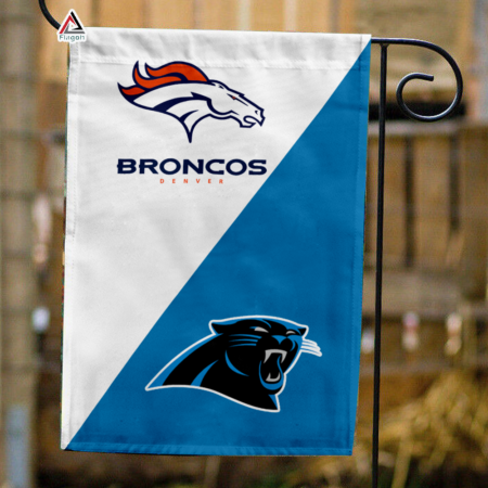 Broncos vs Panthers House Divided Flag, NFL House Divided Flag