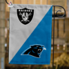 Las Vegas Raiders vs Carolina Panthers House Divided Flag, NFL House Divided Flag